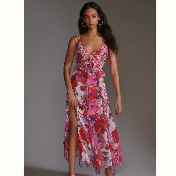 MISA Diana Floral Chiffon Maxi Dress - Picture 4 of 13